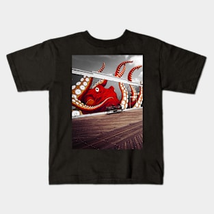 Red Octopus Coney Island Brooklyn NYC Kids T-Shirt
